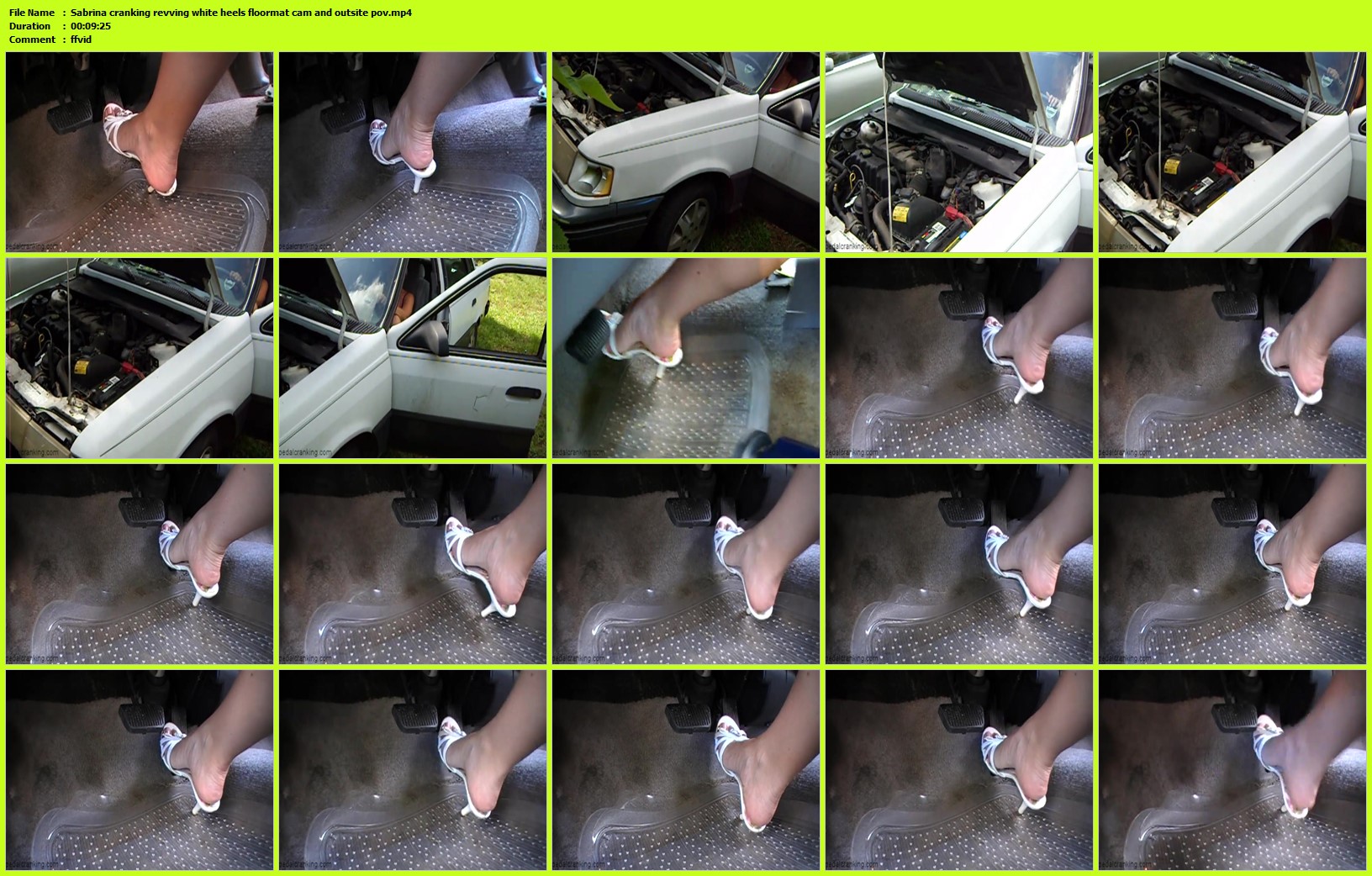 Sabrina cranking revving white heels floormat cam and outsite pov.jpg